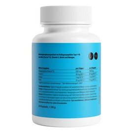 ZeinPharma Collagen C ReLift 500mg • 60 Capsules (1-Month-Supply) • with Hyaluronic Acid, Chondroitin, Manganese, Biotin & Vitamin C • Made in Germany
