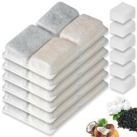 TOGGATH Cat Water Fountain Filters Replacement Compatible with 67oz/2L Pet Water Fountain with LED Light, Filters for Cat Dog Indoor with Pre-Filter Foam Sponges(6+6 Packs)