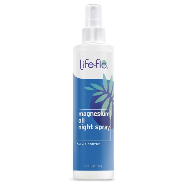 Life-flo Magnesium Oil Night Spray, Soothing Magnesium Spray w/Magnesium Chloride from Zechstein Seabed and Lavender Oil, Calms and Relaxes Body and Mind, 60-Day Guarantee, Not Tested on Animals, 8oz