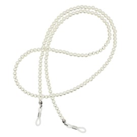 Sharplace Non-Slip Glasses Chains Glasses Strap Fashionable Glasses Jewellery Sunglasses with Colourful Beads Chain Holder, 1 x white 76 cm