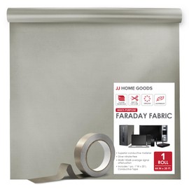 JJ CARE Faraday Fabric [44" x 20 ft. Faraday Cloth + 6.6 Yards Long Faraday Tape + Instructions] - Military Grade Fabric