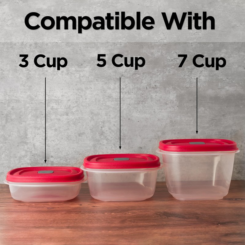 3/5/7 Cup Replacement Lids for Rubbermaid Food Storage Containers Steam