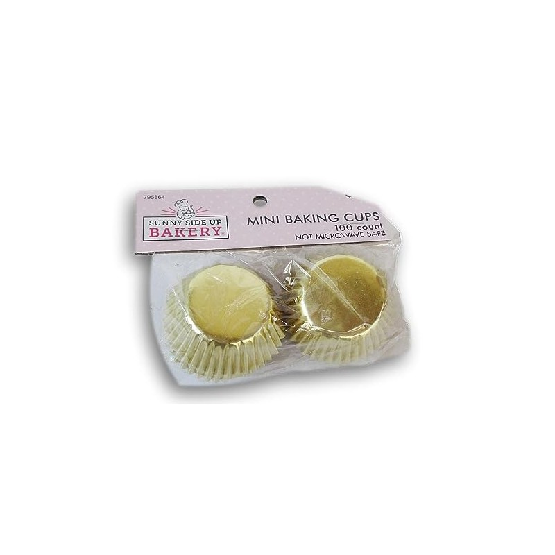 Tiny Gold Candy Baking Cups - Foil Mini Size -