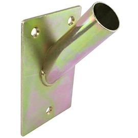 AERZETIX - C57256 - Simple flag stand/wall bracket/mast base for screwing on - mounting plate 70x110 mm - inner diameter of the tube 23 mm - outer diameter of the tube 25.5 mm - made of steel - yellow