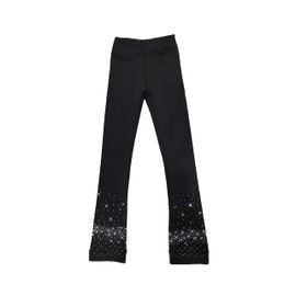 JoyCan Icefigure Skating Training Suit Children's Skating Pants with Rhinestone at The Hem Black