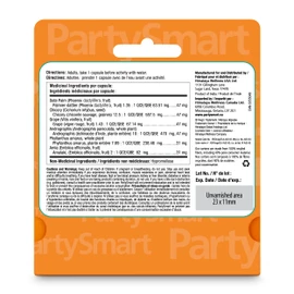 Himalaya PartySmart, 12 Vegetarian Capsules, Provides Antioxidants, Non-GMO, Plant-based, 250 mg, 1 Pack