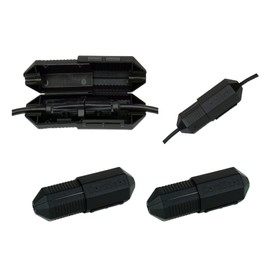 CordSafe Outdoor Extension Cord Safety Cover – Weather Resistant, Durable Plug Protector, Indoor & Outdoor Use – Electrical Cord Connection for Holiday and Patio String Lights, Power Tools, Black 2PK