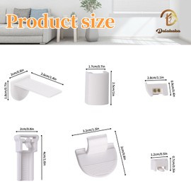 Dalababa 14-Piece Pleated Replacement Parts Set, 2 Kit Clamp Support Pleated Holder Accessories, Clamp Pleated Window No Drilling Required