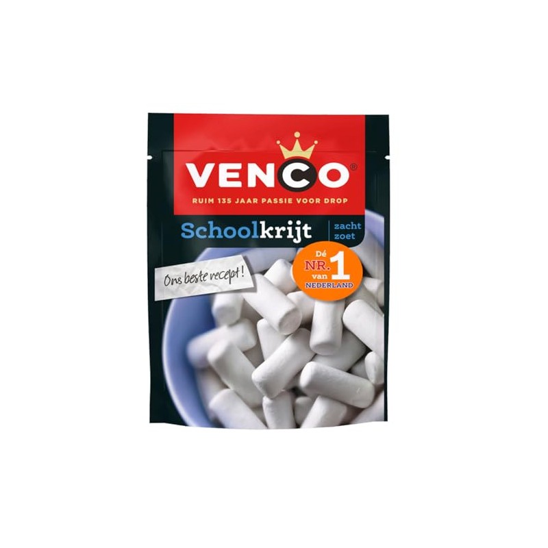 Venco Schoolkrijt Zoete Drop from Holland, Soft Sweet Licorice from