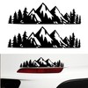 Damwot 2PCS Snow Mountain Tree Decal Stickers, Black Vinyl Automotive