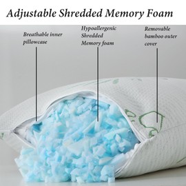 HOXXME Body Pillow for Adults Shredded Memory Foam Long Full Body Pillow for Sleeping with Breathable Cover Firm Hug Large Pillows for Side/Back Sleepers 20x54