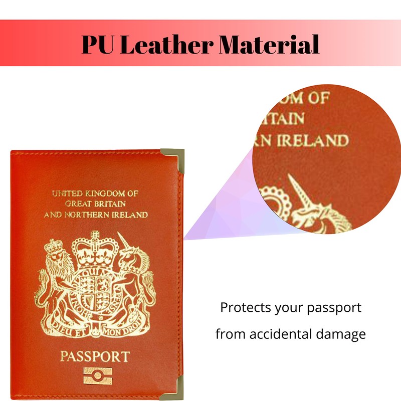 Passport Holder for UK Passport Protector Cover Wallet PU Leather