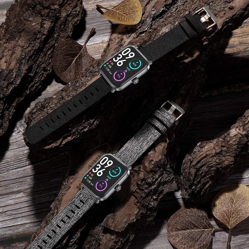 Compatible with EarlySincere Smartwatch Bands,Lamshaw 22mm Breathable Nylon Woven Fabric