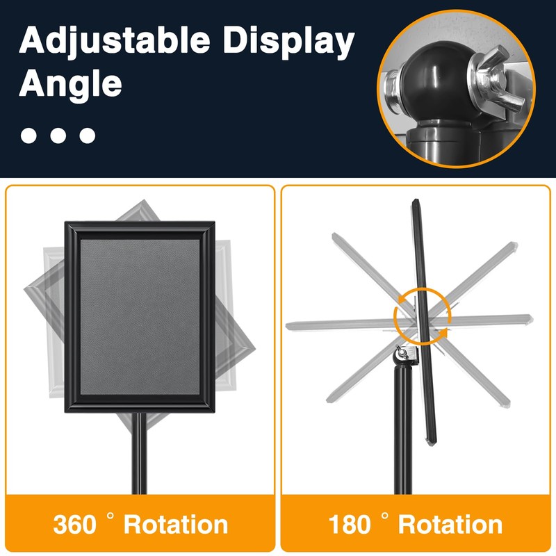 EthPul 2 Pack Sign Holder Stand 8.5x11 inch, Height Adjustable