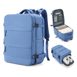 coowoz Travel Backpack Carry On for Women Man Gym Backpack with Laptop Compartment Mochila de Viaje Teacher Personal Item Backpack Airplane Accessories Must Haves Sky Blue Small