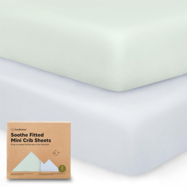 2-Pack Mini Crib Sheets Fitted, Pack and Play Sheets -