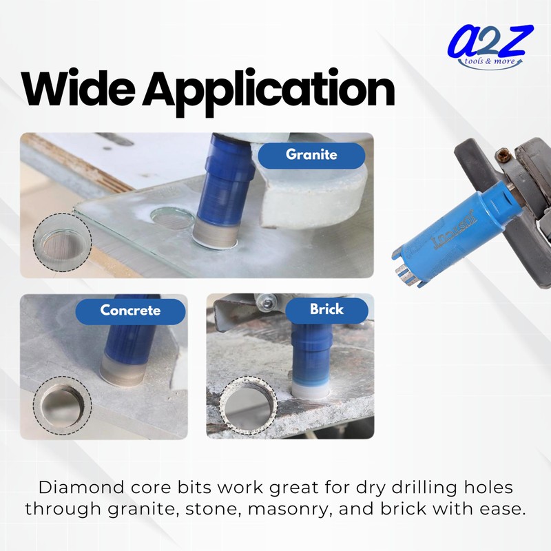 Justcut Diamond Core Drill Bits 1-1/2" Inch for Granite, Concrete,