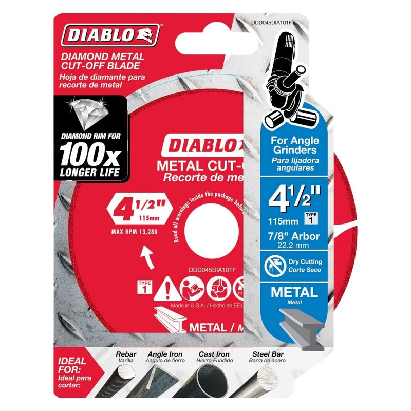 Diablo Diamond Metal Cut-Off Disc - Segmented, 7/8" Arbor, 4-1/2"