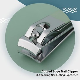 Professional Nail Clipper Set, Pedicure Grooming Tool, Stainless Steel for Men and Women with Leather Case for Travel (Green)