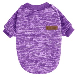 Pet Dog Classic Sweater Knitwear Winter Dog Clothes Soft Thickening Warm Pup Dogs Shirt for Medium and Small Dogs(Purple/Large)