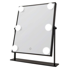 Danielle LED Hollywood Mirror- 6 Super Bright LEDs, Black