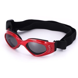 TRIROCK Dog Sunglasses, For Small and Medium Dogs, Goggles, For Pets, Glasses, UV Protection, Heart Shape (Red)