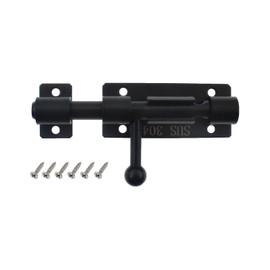 Slide Bolt Gate Latch Hardware，SAFYY 1 PCS Barrel Bolt Latch,Heavy Duty Solid 304 Stainless Steel Door Lock with Padlock Hole,Electroplating Finish for Door/Wooden Fence/Shed/Cellar-Black