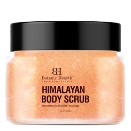 Botanic Hearth Himalayan Salt Body Scrub with Lychee Oil, Exfoliating Body Scrub act as Body Exfoliator & helps with Moisturizing Skin, Acne, Cellulite, Dead Skin Scars, Wrinkles 10 oz