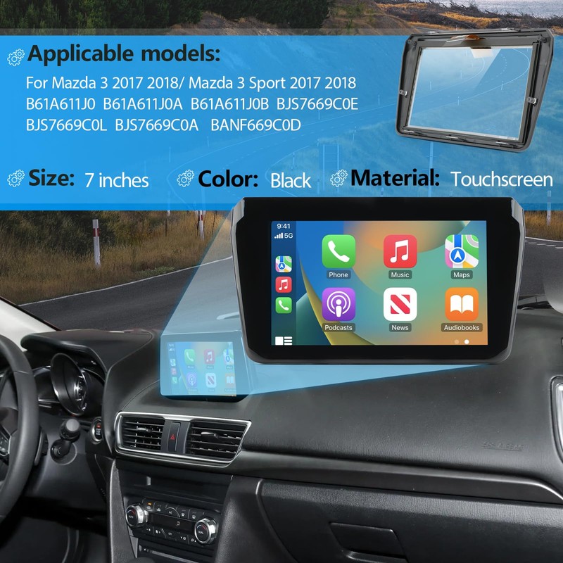 7 Inches for Mazda 3 2017 2018 Screen Replacement Display