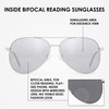 SOPHILY 3 Pack Bifocal Reading Sunglasses for Women Men, Aviator