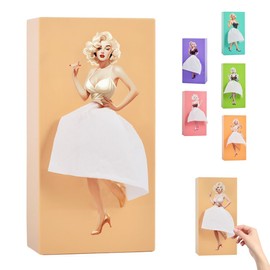 Tissue Box Cover Creative Rock Design Tissue Box Waterproof Retro Extendable Suitable for Bedroom Living Room Office (Beige)