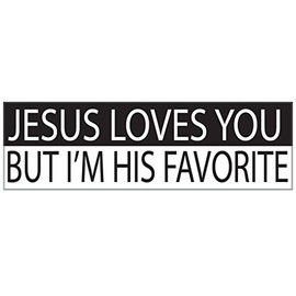 Rogue River Tactical Large Funny Auto Car Decal Bumper Sticker Truck RV Boat Window Jesus Loves You But I'm His Favorite