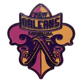 Vagabond Heart New Orleans Louisiana Enamel Travel Pin