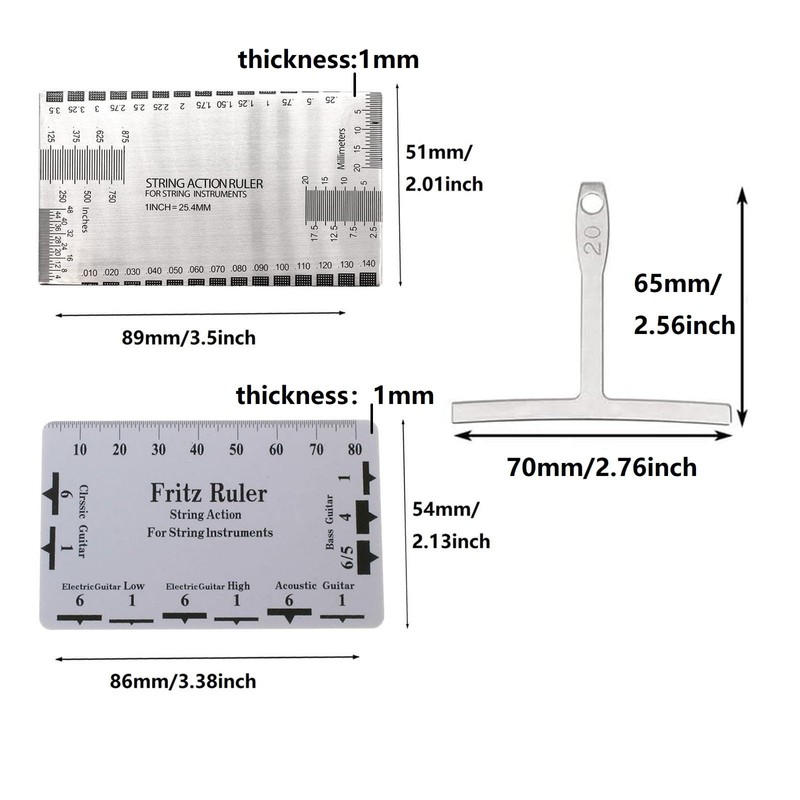 TUOREN 11Pcs Guitar Luthier Tools Include 1Pcs String Action Gauge