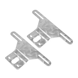 Hoypeyfiy Trailer License Plate Light Bracket Truck RV Off-Road Number Plate Light Mount Aluminum Holder (Silver 2pcs)