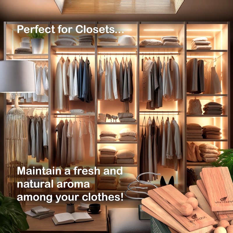 Vivenzia Cedar Blocks for Closet -40 pcs (15 Hang-ups &
