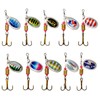 Spinner Lures- 10 Pack Metal Spinner Bait Set Rotating Sequins