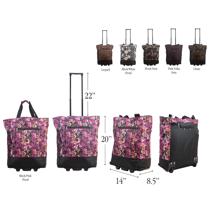 New York XPress Chains Shopping Tote Bag with Wheels