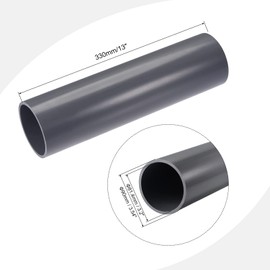 TA-VIGOR PVC Rigid Round Tube, 81.4mm ID, 90mm OD, 0.33m Length, High Impact Straight Duct for DIY Decoration, Water Cooling System, Aquarium Decoration,
