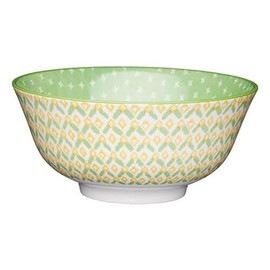 Mikasa Does it All Geometric Green Ceramic Bowl, 15.7 cm Diameter