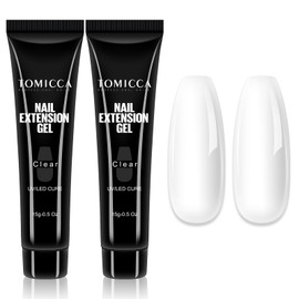 TOMICCA Polygel, Lengthening Gel, Gel Nails, 2 Pieces, 0.6 oz (15 g), UV / LED Light Compatible, For Beginners (Clear)
