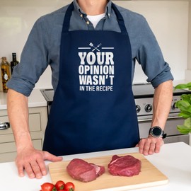Stickerscape BBQ Apron | Barbecue Opinion Adults Apron for Men (Navy) | Gifts for Fathers Day, Birthday or Christmas | BBQ Accessories for Dad
