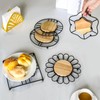Hosoncovy Round Hot Pot Holder Pad Set of 2,Heat Resistant