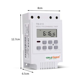 Digital Programmable Timer - Black 110V Weekly 24 Hours / 7 Days Programmable Timer TM616 Control Load Programmable Digital Time Switch Relay Timer Control