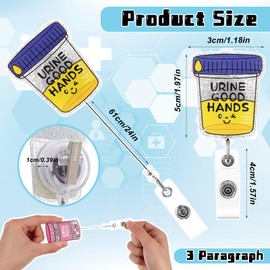 3 Pieces Nurse Badge Reel, Nurse Shaker Badge Holder, Cute Badge Reels Retractable ID Badge Holder, Retractable ID Name Nursing Badge Holder, Glitter Nurse ID Badge Holder with Alligator Clip