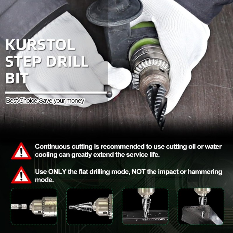 KURSTOL Kobalt HSS Step Drill Bit M35 - Diameter 4-22
