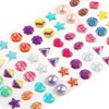 AUGSUN 240 Piece Sticker Earrings 3D Gems Girls Earrings Self-Adhesive