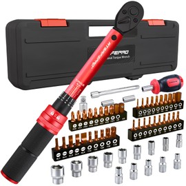 ATsafepro 61PCS Bike Torque Wrench Set 1-25 Nm, Small Torque Wrench 1/4 Drive Including 1/4-3/8-inch Adapter,10CM Extension, Screwdriver. Accuracy ±3% 72 Teeth for Bicycles, Motorcycles