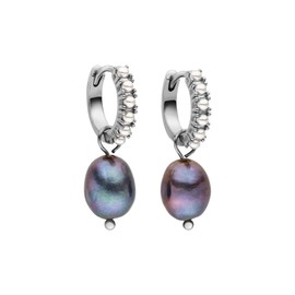 Purelei® - Pearly Women's Hoop Earrings - Stainless Steel 18K Gold-Plated / Rose / Silver - With Shimmering Keshi Beads & Glass Beads - Earrings Diameter 15 mm - Jewellery Unique Pieces, Stainless