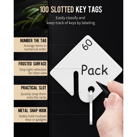 Uniclife 100 Position Slotted Key Cabinet with Combination & Key Lock Resettable Black Digital Security Storage Box Steel Key Organizer with Slotted Racks White Key Tag Labels and Permanent Pen